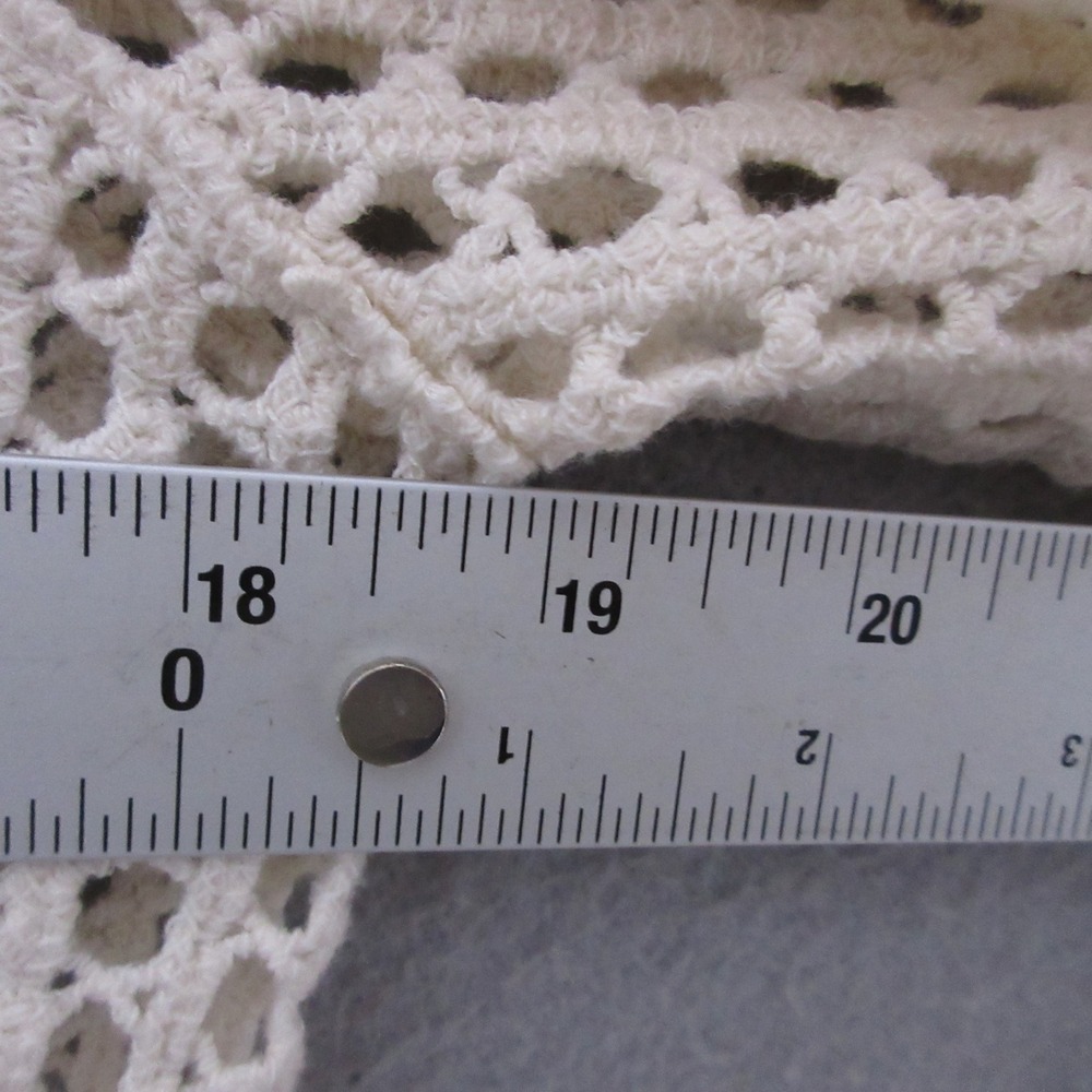 Rebellion Again Sweater XS Open Knit Crochet Cropped Boho Cotton Beachy Festival - Picture 7 of 11